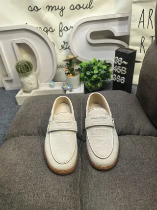 Adidas Beige Brown Suede Upper Strap Closure Loafer 10