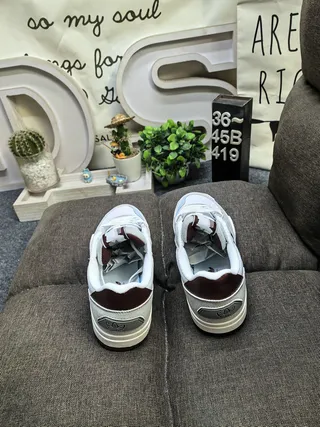 Adidas Beige Burgundy Low-Top Three-Stripe Side Panel Lifestyle Sneakers 8