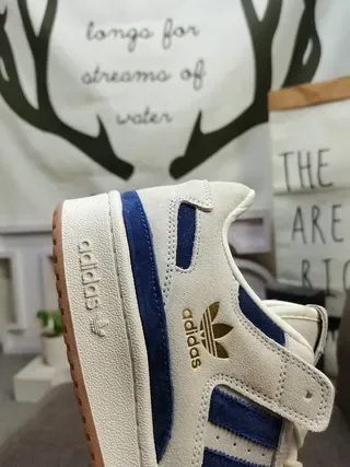Adidas Beige Navy Low-Top Suede-Leather Mix Lifestyle Sneakers 4