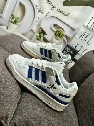 Adidas Beige Navy Low-Top Suede-Leather Mix Lifestyle Sneakers 7