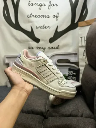 Adidas Beige Pink Low-Top Padded Collar Lifestyle Sneakers 5