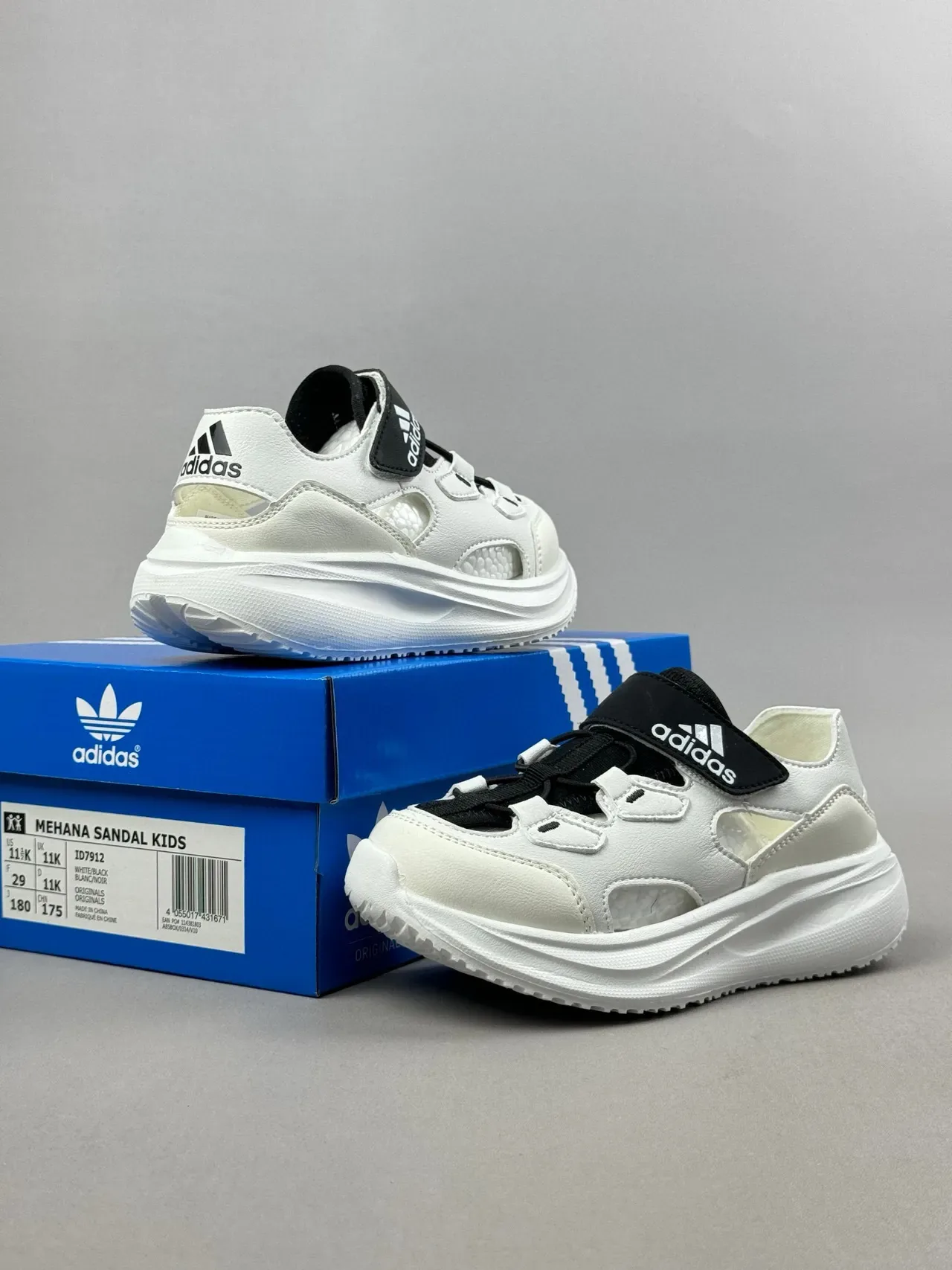 Adidas Beige Pink Thick Platform Sole Dual Strap Closure Sneakers 9