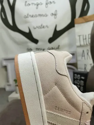 Adidas Beige White Low-Top Suede-Like Upper Lifestyle Sneakers 3