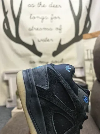 Adidas Black Blue High-Top Suede-and-Synthetic Upper Lifestyle Sneakers 3
