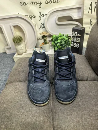 Adidas Black Blue High-Top Suede-and-Synthetic Upper Lifestyle Sneakers 10