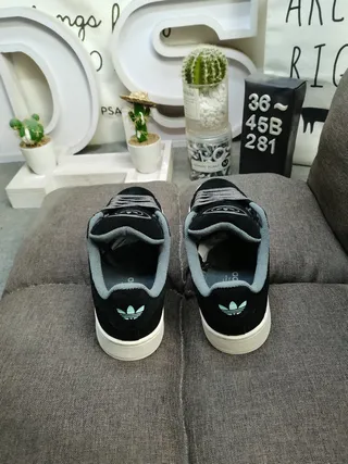Adidas Black Blue Suede Upper Three-Stripe Side Panel Lifestyle Sneakers 8