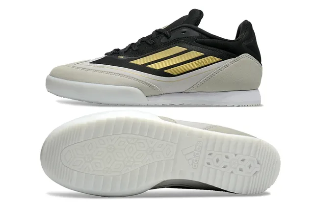 Adidas Black Gold Low-Top Indoor Soccer Shoes 6