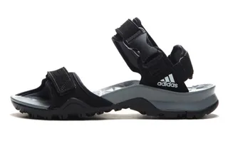 Adidas Sandales Casuales Noir Gris Bretelles Ajustables Velcro Semelle Rugged Tread 3