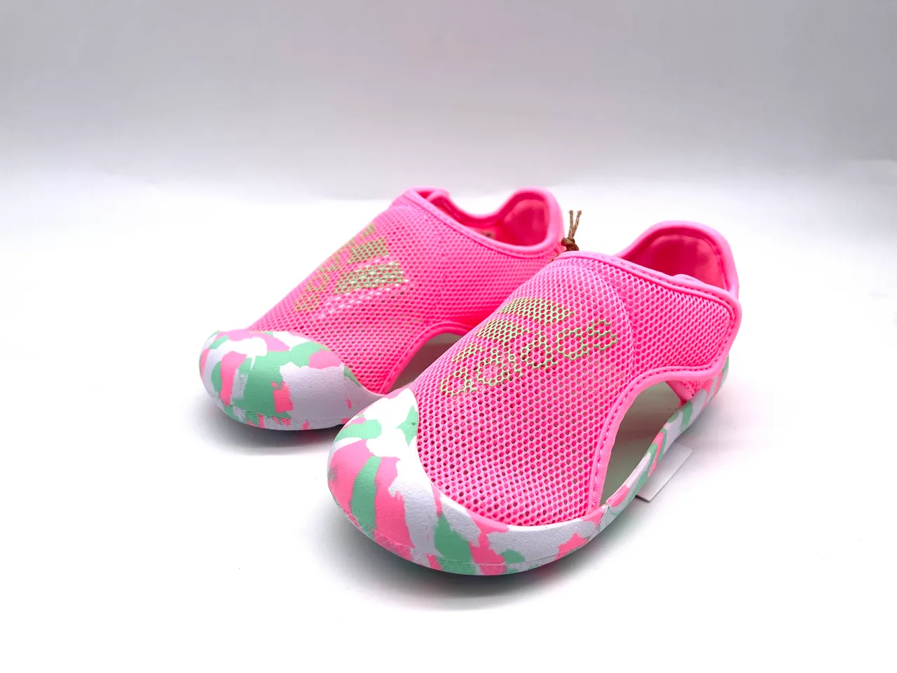 Adidas Noir Vert Maille Supérieure Semelle Camouflage Sandales Décontractées 7