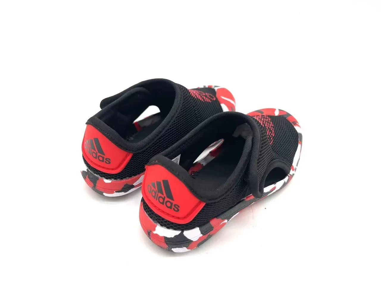 Adidas Black Red Laceless Slip-On Mesh Upper Sneakers 4