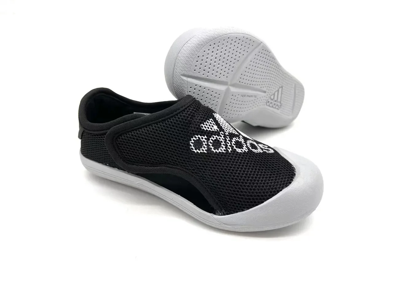 Adidas Black Red Laceless Slip-On Mesh Upper Sneakers 22