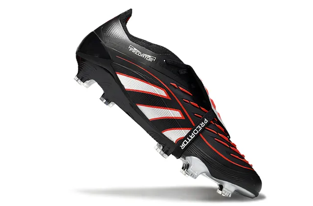 Adidas Black Silver Low-Cut Molded Bootie Wave-Striped Synthetic Upper Firm-Ground Soccer Shoes 2