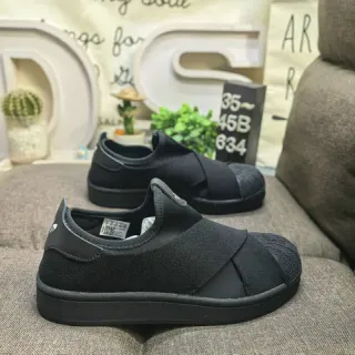 Adidas Black Slip-On Elastic Strap Lifestyle Sneakers