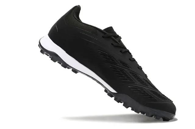 Adidas أسود أبيض منخفض القطع قماش صناعي علوي خطوط تدرجية فضي رمادي أحذية كرة القدم للعشب 2