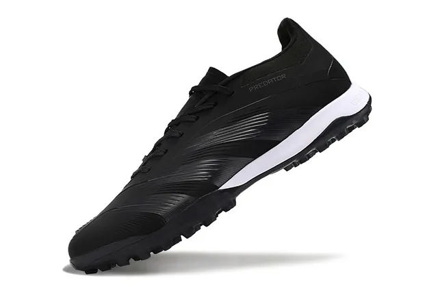 Adidas أسود أبيض منخفض القطع قماش صناعي علوي خطوط تدرجية فضي رمادي أحذية كرة القدم للعشب 3