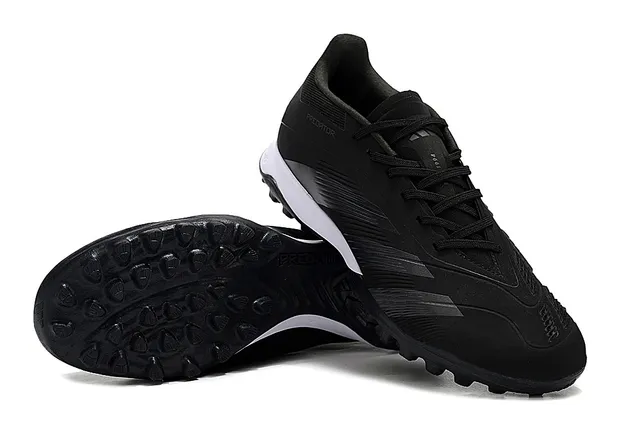 Adidas أسود أبيض منخفض القطع قماش صناعي علوي خطوط تدرجية فضي رمادي أحذية كرة القدم للعشب 4
