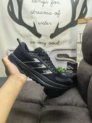 Adidas Black White Mesh Upper Three Silver Stripes Lifestyle Sneakers 15