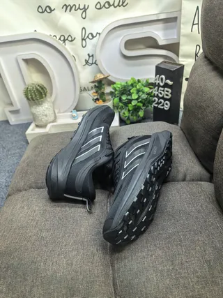 Adidas Black White Mesh Upper Three Silver Stripes Lifestyle Sneakers 16