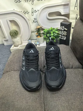 Adidas Black White Mesh Upper Three Silver Stripes Lifestyle Sneakers 20