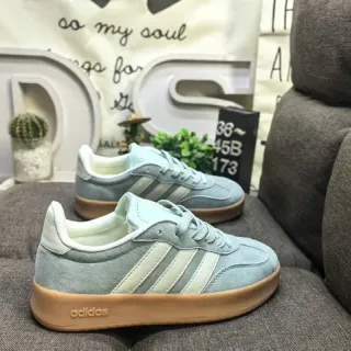 Adidas Blue Beige Suede Upper Three-Stripe Side Panel Lifestyle Sneakers