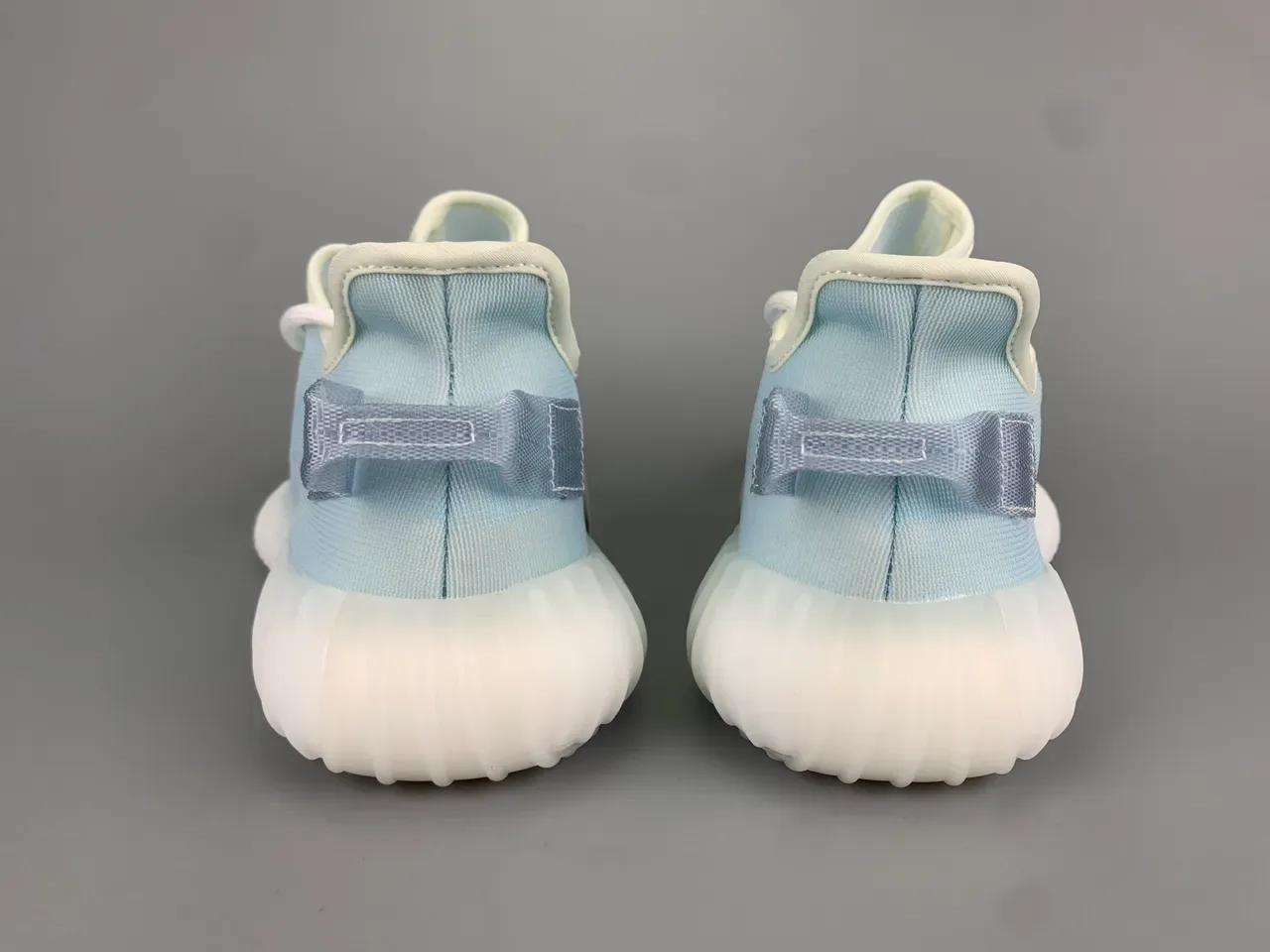 Adidas Blue White Translucent Knit Upper Asymmetrical Lace System Lifestyle Sneakers 6