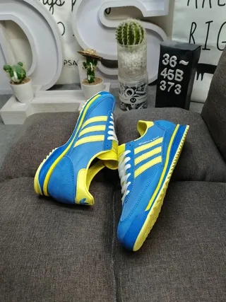 Adidas Blue Yellow Retro Runner Silhouette Suede And Textile Upper Lifestyle Sneakers 6