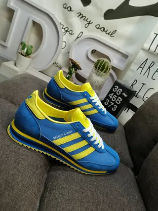 Adidas Blue Yellow Retro Runner Silhouette Suede And Textile Upper Lifestyle Sneakers 9