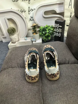 Adidas Brown Beige Leopard-Print Upper Three-Stripe Side Panel Lifestyle Sneakers 8