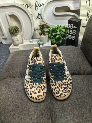 Adidas Brown Beige Leopard-Print Upper Three-Stripe Side Panel Lifestyle Sneakers 10