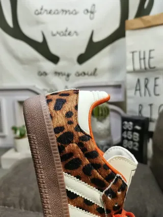 Adidas Chaussures Lifestyle Marron Orange Imprimé Léopard Tige Acentos 3