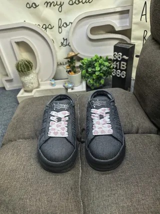 Adidas Campus Black Pink Slip-On Mule Perforated Three-Stripe Panel Loafer 10
