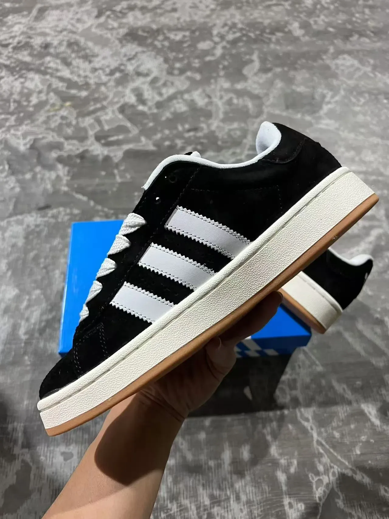 Adidas Campus Black Suede White Gum Lifestyle Sneakers 5