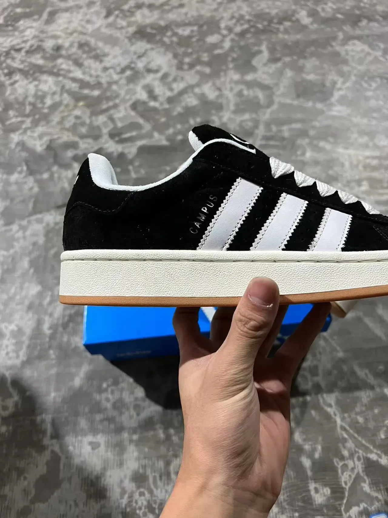 Adidas Campus Black Suede White Gum Lifestyle Sneakers 7