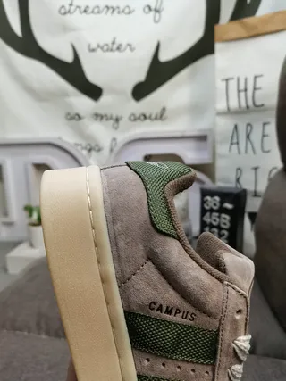 Adidas Campus Taupe and Dark Green Lifestyle Sneakers 3