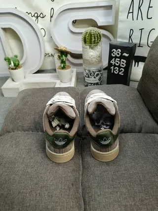 Adidas Campus Taupe and Dark Green Lifestyle Sneakers 8