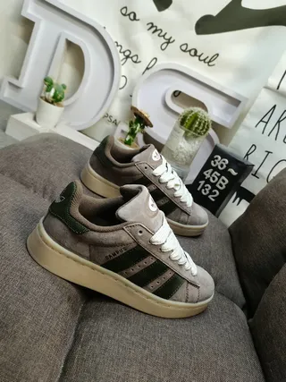 Adidas Campus Taupe and Dark Green Lifestyle Sneakers 9