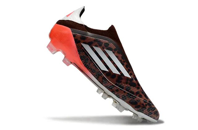 Adidas F50 豹纹橙色钉板足球鞋 2