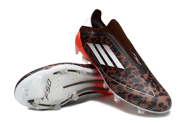 Adidas F50 豹纹橙色钉板足球鞋 4