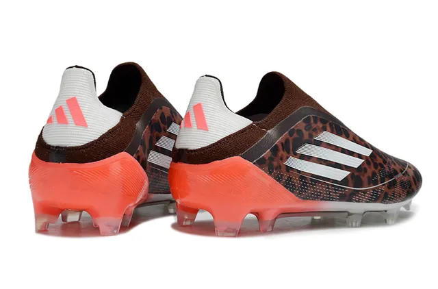 Adidas F50 豹纹橙色钉板足球鞋 5