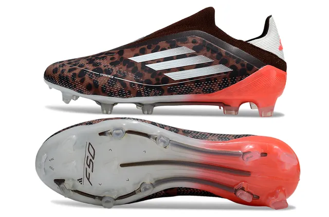 Adidas F50 豹纹橙色钉板足球鞋 6