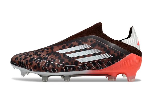 Adidas F50 豹纹橙色钉板足球鞋 7