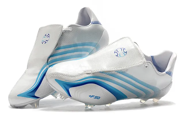 Adidas F50 Rouge Blanc Haut Synthétique Brillant Lacets Asymétriques Terrain Ferme Chaussures de Football 2