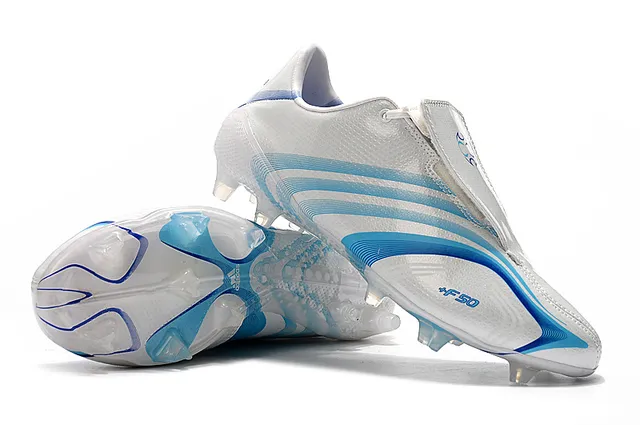 Adidas F50 Rouge Blanc Haut Synthétique Brillant Lacets Asymétriques Terrain Ferme Chaussures de Football 5