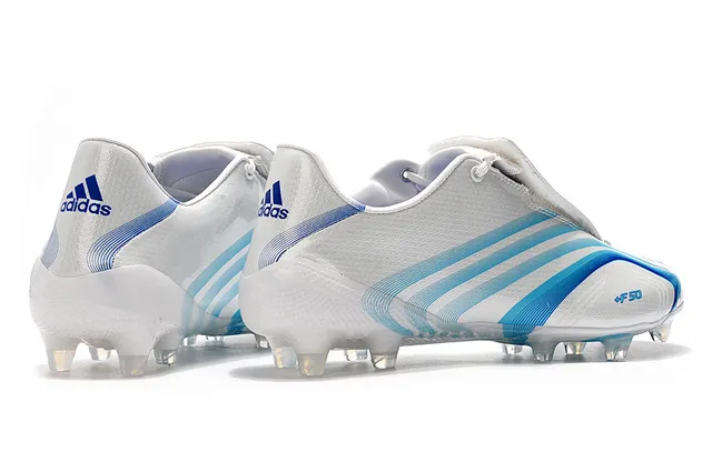 Adidas F50 Rouge Blanc Haut Synthétique Brillant Lacets Asymétriques Terrain Ferme Chaussures de Football 7