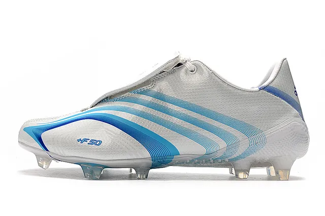 Adidas F50 Rouge Blanc Haut Synthétique Brillant Lacets Asymétriques Terrain Ferme Chaussures de Football 11