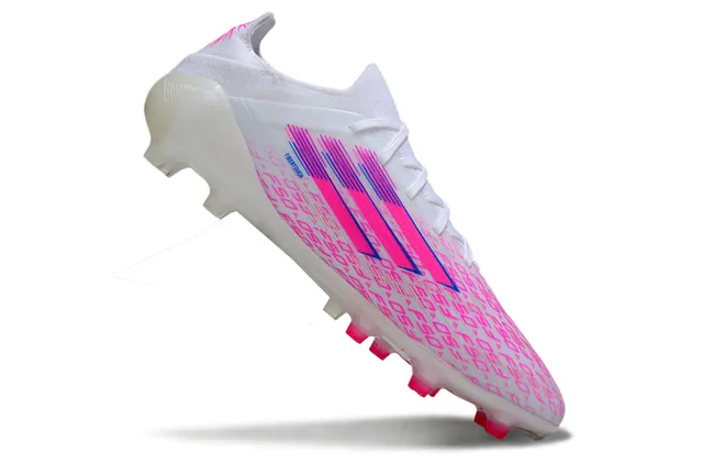 Adidas F50 White Pink Blue Firm-Ground Soccer Shoes 2