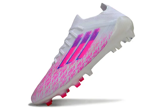 Adidas F50 White Pink Blue Firm-Ground Soccer Shoes 3