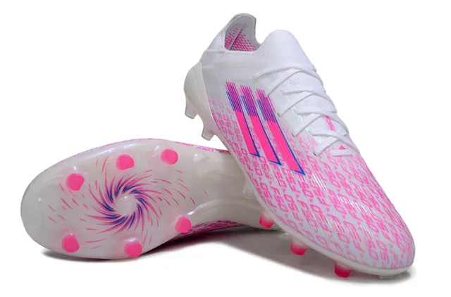 Adidas F50 White Pink Blue Firm-Ground Soccer Shoes 4