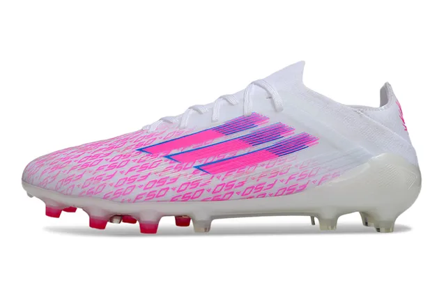 Adidas F50 White Pink Blue Firm-Ground Soccer Shoes 7