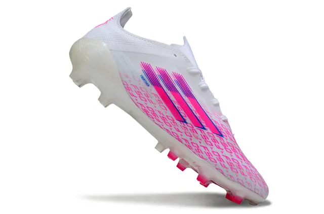 Adidas F50 সাদা গোলাপি লো-কাট লেস-আপ স্বচ্ছ সোল ফার্ম-গ্রাউন্ড ফুটবল জুতো 2